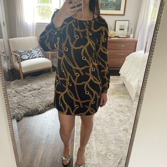 Milly Silk Simone Mini Dress Chain Print - Picture 7 of 16